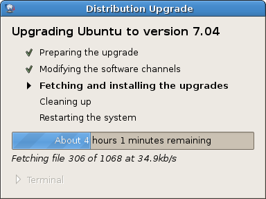 Ubuntu Upgrade - 4 hours later