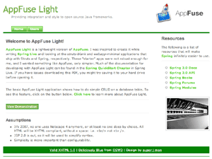 AppFuse Light Screenshot - click on the box at the bottom right of AL to activate StyleSheet Switcher