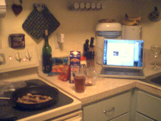 PowerBook for recipe, beer for motivation.
