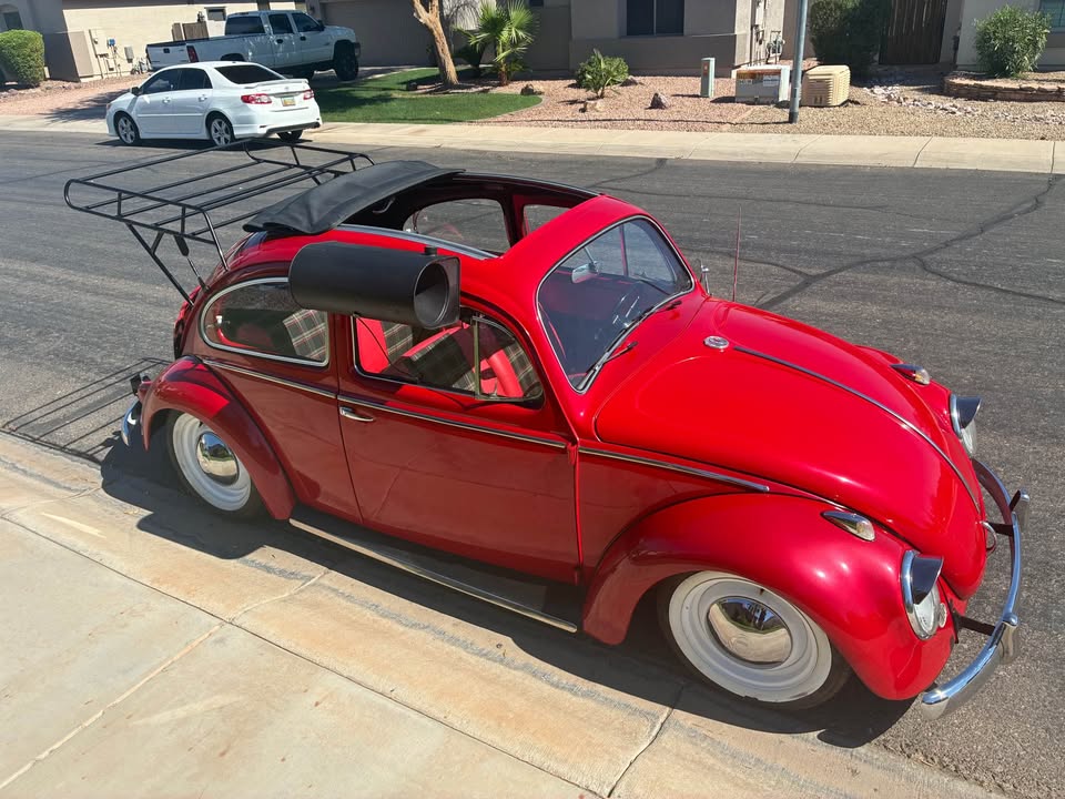 Ragtop open, from above front with swamp cooler