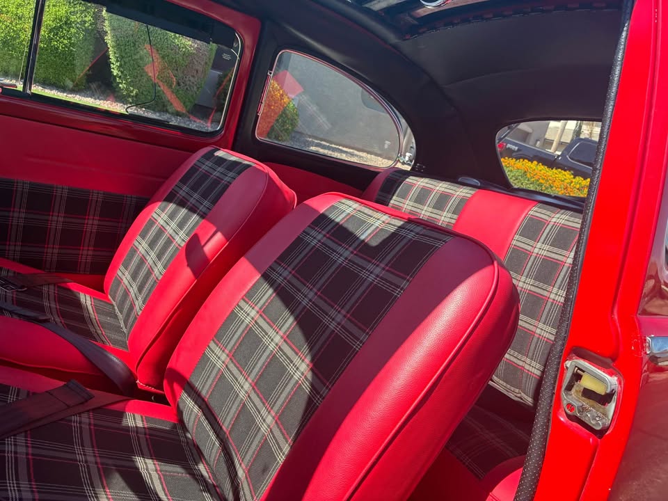 New plaid upholstery on front seats